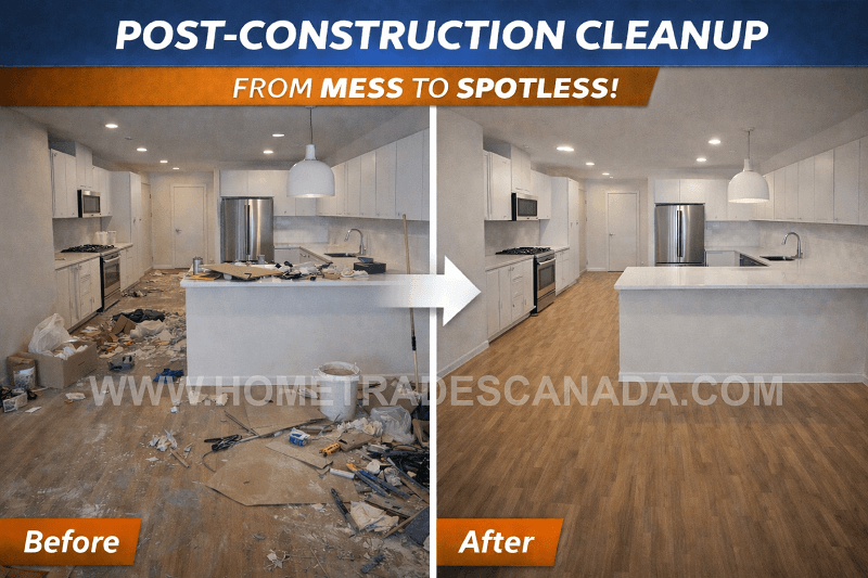2 INSIDE POST CONSTRUCTION CLEAN UP BEFORE AND AFTER VANCOUVER WM